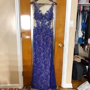Formal laced navy blue dress